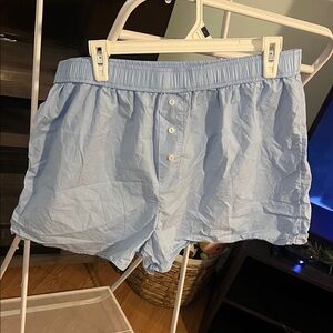 Anthropologie Sky Blue Elastic Waist Boxer Shorts